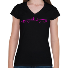 PRINTFASHION MazdaMBpink - Női V-nyakú póló - Fekete