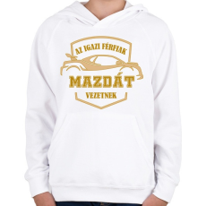PRINTFASHION Mazdás sofőr - Gyerek kapucnis pulóver - Fehér