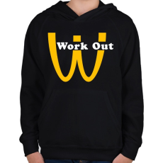 PRINTFASHION McDonalds Work Out - Gyerek kapucnis pulóver - Fekete