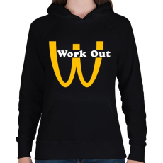 PRINTFASHION McDonalds Work Out - Női kapucnis pulóver - Fekete