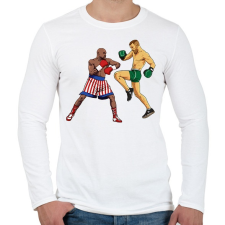 PRINTFASHION McGregor vs Mayweather - Férfi hosszú ujjú póló - Fehér férfi póló