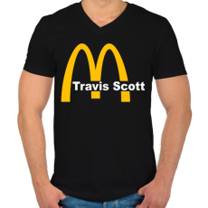 PRINTFASHION McTravis - Férfi V-nyakú póló - Fekete