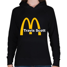 PRINTFASHION McTravis - Női kapucnis pulóver - Fekete női pulóver, kardigán