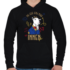 PRINTFASHION Me-eee-enj innen pls - Férfi kapucnis pulóver - Fekete