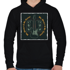 PRINTFASHION Me, Myself & My Guitar - Férfi kapucnis pulóver - Fekete
