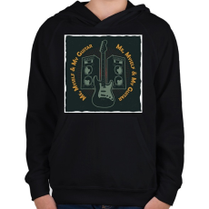 PRINTFASHION Me, Myself & My Guitar - Gyerek kapucnis pulóver - Fekete