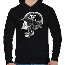 PRINTFASHION Meat is murder - Férfi kapucnis pulóver - Fekete férfi pulóver, kardigán