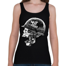 PRINTFASHION Meat is murder - Női atléta - Fekete