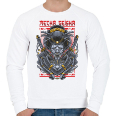 PRINTFASHION Mecha Geisha - Férfi pulóver - Fehér