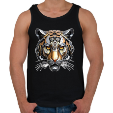 PRINTFASHION Mechanikus tigris - Férfi atléta - Fekete