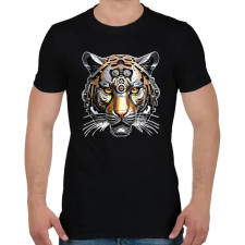 PRINTFASHION Mechanikus tigris - Férfi póló - Fekete férfi póló
