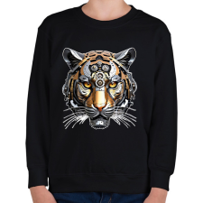 PRINTFASHION Mechanikus tigris - Gyerek pulóver - Fekete gyerek pulóver, kardigán