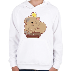 PRINTFASHION Medencéző Capybara - Gyerek kapucnis pulóver - Fehér