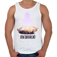 PRINTFASHION Meditáció - Férfi atléta - Fehér