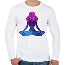 PRINTFASHION Meditáció - Férfi hosszú ujjú póló - Fehér