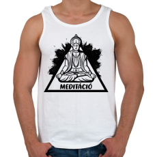 PRINTFASHION Meditáció - Lótuszülés - Férfi atléta - Fehér