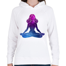 PRINTFASHION Meditáció - Női kapucnis pulóver - Fehér női pulóver, kardigán