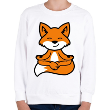 PRINTFASHION Meditáló róka - Gyerek pulóver - Fehér gyerek pulóver, kardigán