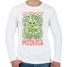 PRINTFASHION Medusa - Férfi hosszú ujjú póló - Fehér férfi póló