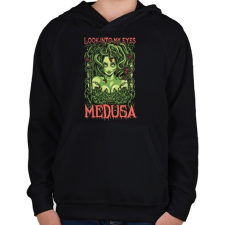 PRINTFASHION Medusa - Gyerek kapucnis pulóver - Fekete gyerek pulóver, kardigán