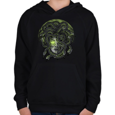 PRINTFASHION Medúza - Gyerek kapucnis pulóver - Fekete