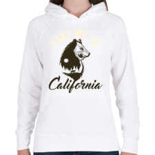 PRINTFASHION Medve 02 - Take me to California - Női kapucnis pulóver - Fehér női pulóver, kardigán