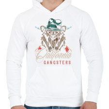 PRINTFASHION Medve 04 - California Gangsters - Férfi kapucnis pulóver - Fehér férfi pulóver, kardigán