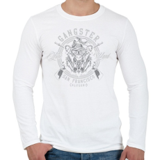 PRINTFASHION Medve 05 - San Francisco Gangster - Férfi hosszú ujjú póló - Fehér