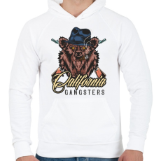 PRINTFASHION Medve 06 - California Gangsters - Férfi kapucnis pulóver - Fehér