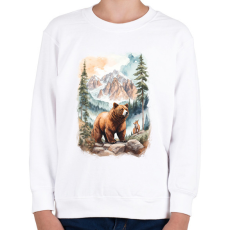 PRINTFASHION Medve az erdőben - Gyerek pulóver - Fehér