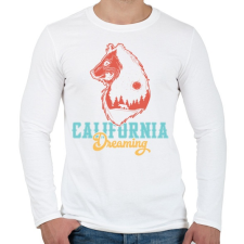 PRINTFASHION Medve - California Dreaming - Férfi hosszú ujjú póló - Fehér férfi póló