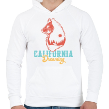 PRINTFASHION Medve - California Dreaming - Férfi kapucnis pulóver - Fehér férfi pulóver, kardigán