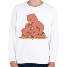PRINTFASHION Medve család - Gyerek pulóver - Fehér