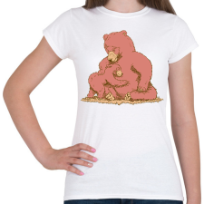 PRINTFASHION Medve család - Női póló - Fehér női póló