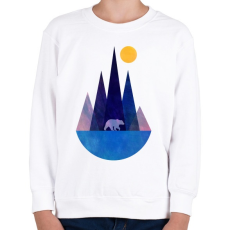PRINTFASHION Medve és hegyek - Gyerek pulóver - Fehér