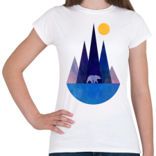 PRINTFASHION Medve és hegyek - Női póló - Fehér női póló