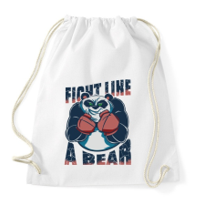 PRINTFASHION Medve - harcolj mint egy medve - Sportzsák, Tornazsák - Fehér tornazsák