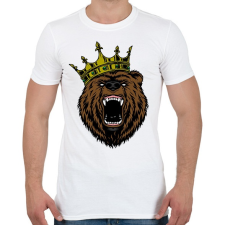 PRINTFASHION Medve king - Férfi póló - Fehér férfi póló
