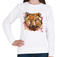 PRINTFASHION Medve - Női pulóver - Fehér