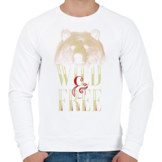 PRINTFASHION Medve vad és szabad - Férfi pulóver - Fehér