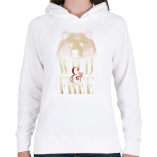 PRINTFASHION Medve vad és szabad - Női kapucnis pulóver - Fehér női pulóver, kardigán