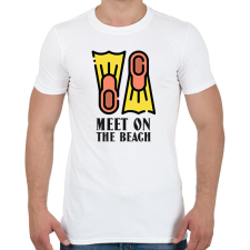 PRINTFASHION MEET ON THE BEACH - Férfi póló - Fehér férfi póló