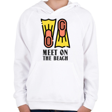 PRINTFASHION MEET ON THE BEACH - Gyerek kapucnis pulóver - Fehér gyerek pulóver, kardigán