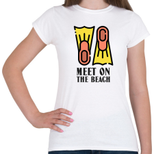 PRINTFASHION MEET ON THE BEACH - Női póló - Fehér női póló