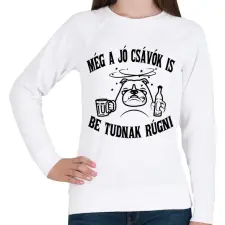 PRINTFASHION Még a jó csávók is be tudnak rúgni - Női pulóver - Fehér női pulóver, kardigán