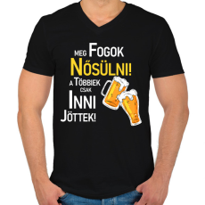 PRINTFASHION Meg fogok nősülni - Férfi V-nyakú póló - Fekete