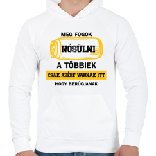 PRINTFASHION Meg fogok nősülni - Sörösdoboz - Fehér - Férfi kapucnis pulóver - Fehér férfi pulóver, kardigán