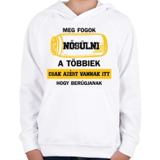 PRINTFASHION Meg fogok nősülni - Sörösdoboz - Fehér - Gyerek kapucnis pulóver - Fehér