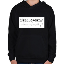 PRINTFASHION Megalofóbia - Gyerek kapucnis pulóver - Fekete gyerek pulóver, kardigán