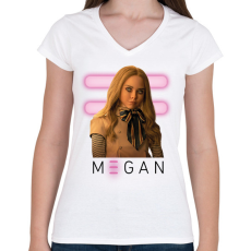 PRINTFASHION Megan baba - Női V-nyakú póló - Fehér